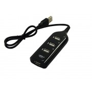 USB šakotuvas 4 x USB 2.0. mini, juodas